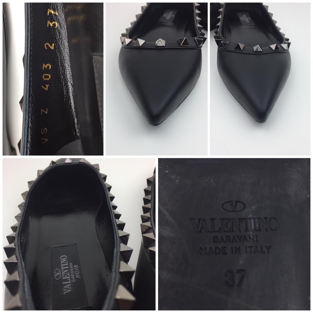 Valentino Black Rockstud Flats - Picture 8 of 8